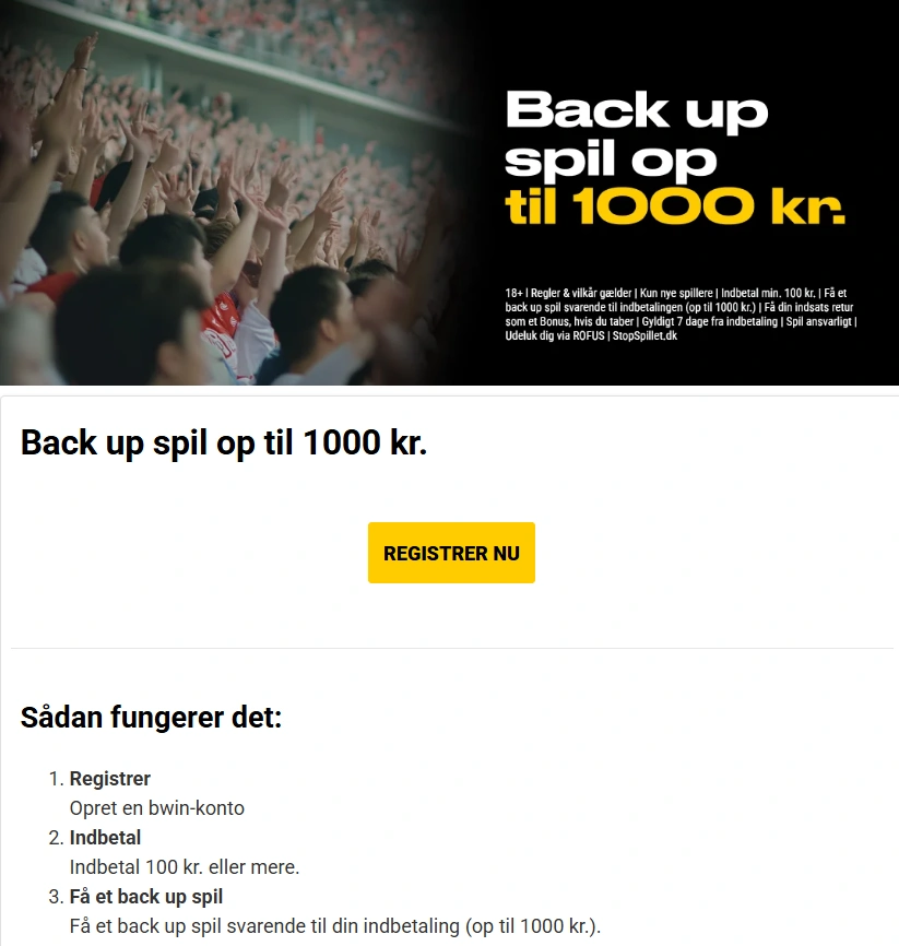 bwin.dk velkomstbonus på 100 procent op til 1.000 kroner
