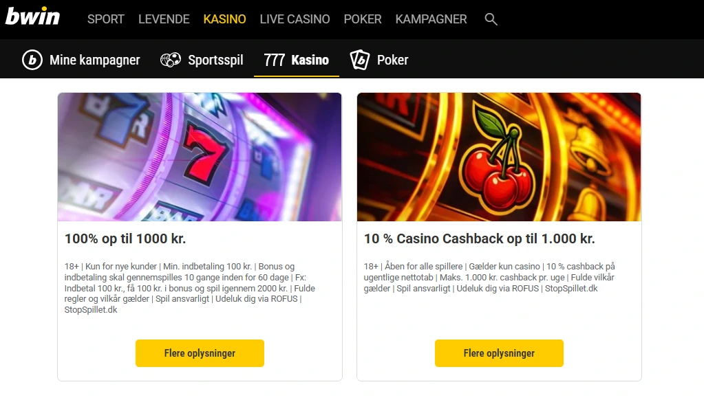 Aktuel dansk bwin kasino-side